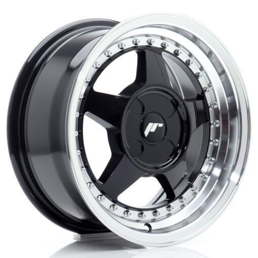 jante Japan Racing JR6 15x7 ET20-35 4H BLANK Gloss Black w/Machined Lip