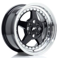 jante Japan Racing JR6 15x7 ET35 4x100 Gloss Black w/Machined Lip