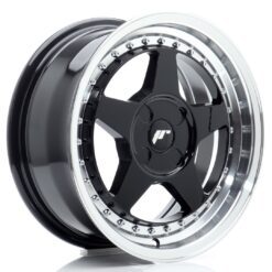 jante Japan Racing JR6 16x7 ET20-35 4H BLANK Gloss Black w/Machined Lip