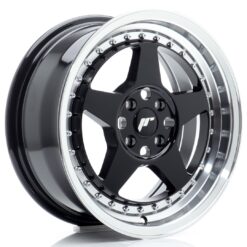 jante Japan Racing JR6 16x7 ET35 4x100 Gloss Black w/Machined Lip