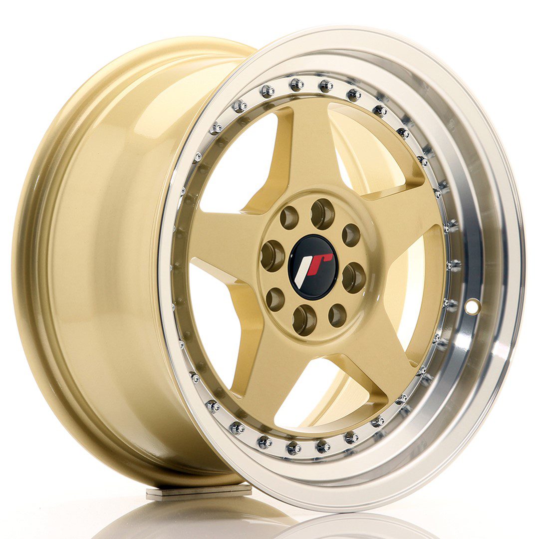 jante Japan Racing JR6 16x8 ET25 4x100/108 Gold w/Machined Lip jante Japan Racing JR6 16x8 ET25 4x100/108 Gold w/Machined Lip