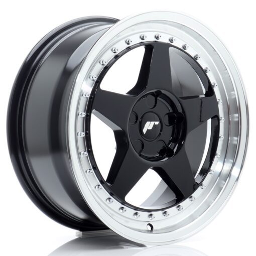 jante Japan Racing JR6 17x8 ET20-35 5H BLANK Gloss Black w/Machined Lip