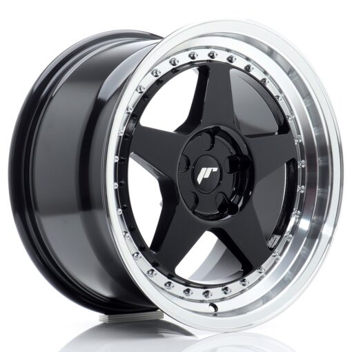 jante Japan Racing JR6 17x9 ET20-35 5H BLANK Gloss Black w/Machined Lip