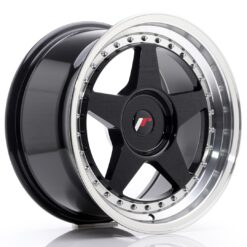 jante Japan Racing JR6 17x9 ET20-35 BLANK Glossy Black w/Machined Lip