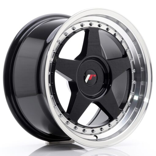 jante Japan Racing JR6 17x9 ET20-35 BLANK Glossy Black w/Machined Lip
