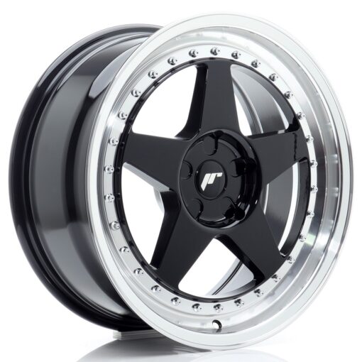 jante Japan Racing JR6 18x8 ET20-35 5H BLANK Gloss Black w/Machined Lip