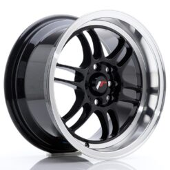 jante Japan Racing JR7 15x8 ET35 4x100/114 Glossy Black w/Machined Lip