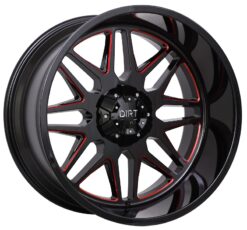 Janta DIRT A.T D59 Glossblack red stripe 12x22 5x127/139