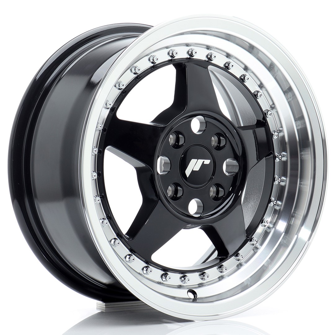 jante Japan Racing JR6 15x7 ET35 4x100 Gloss Black w/Machined Lip jante Japan Racing JR6 15x7 ET35 4x100 Gloss Black w/Machined Lip