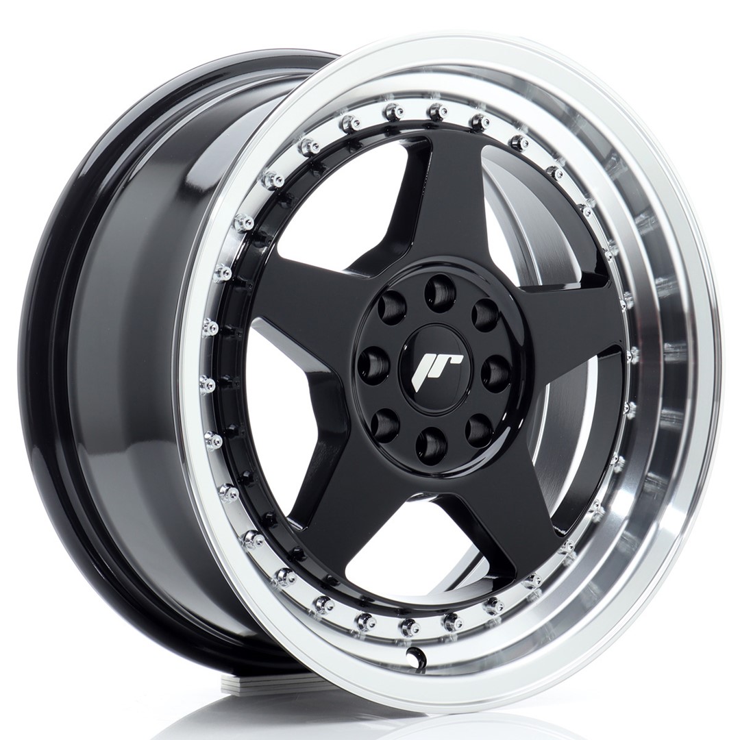 jante Japan Racing JR6 16x7 ET25 4x100/108 Gloss Black w/Machined Lip jante Japan Racing JR6 16x7 ET25 4x100/108 Gloss Black w/Machined Lip