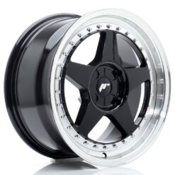 jante Japan Racing JR6 17x8 ET20-35 4H BLANK Gloss Black w/Machined Lip