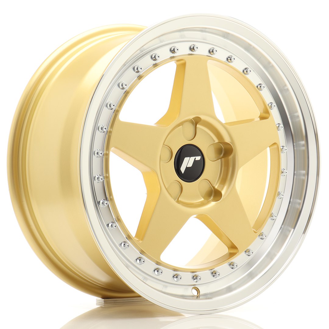 jante Japan Racing JR6 17x8 ET20-35 5H BLANK Gold w/ Machined Lip