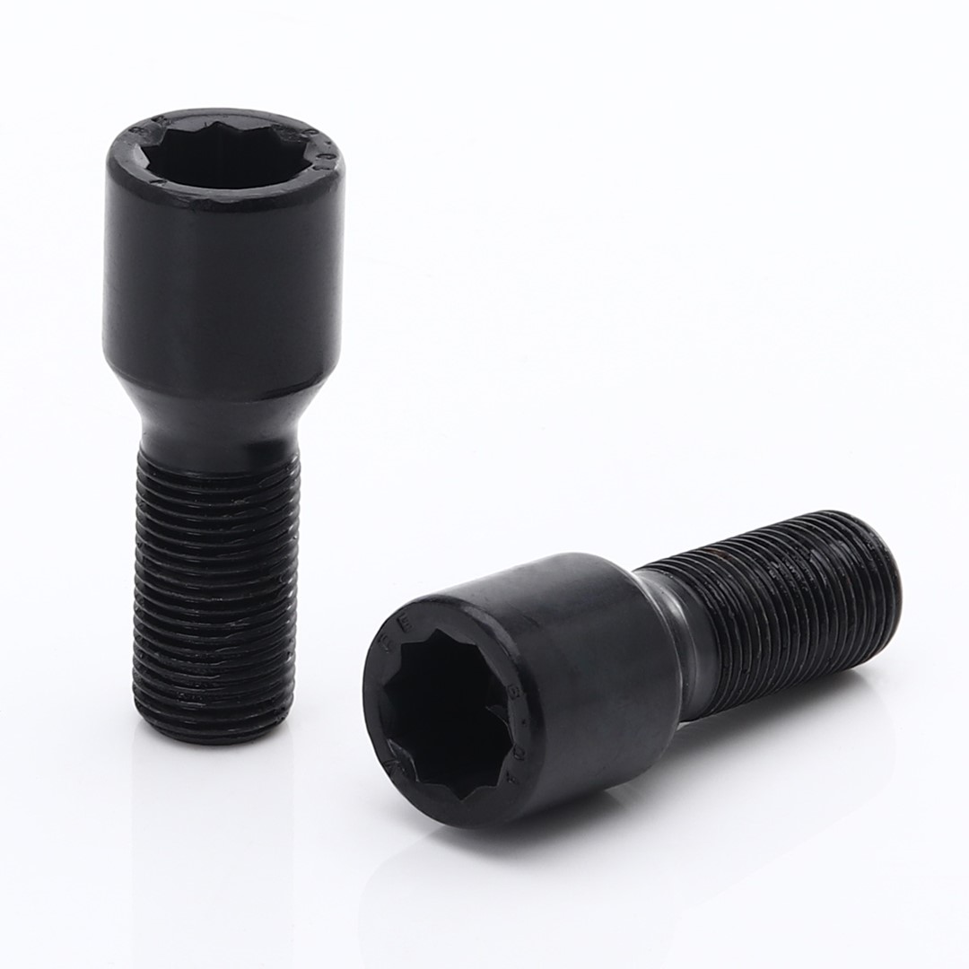Set of 20 Short BLACK star bolts 14x1,25 + Key Set of 20 Short BLACK star bolts 14x1,25 + Key