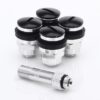 JR Wheels Set of Flat aluminum air valves JR v1 - BLACK