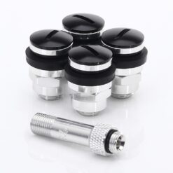 JR Wheels Set of Flat aluminum air valves JR v1 - BLACK