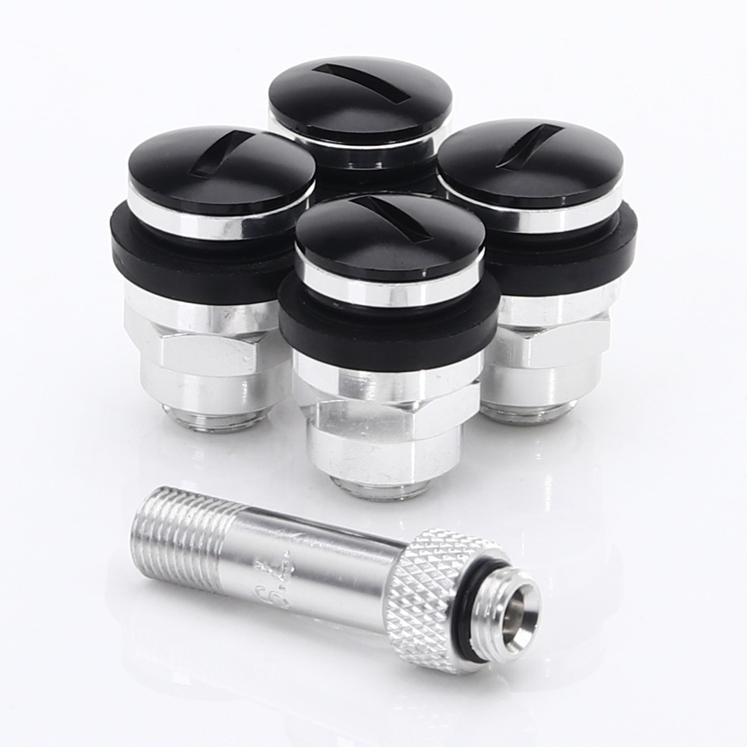 JR Wheels Set of Flat aluminum air valves JR v1 - BLACK JR Wheels Set of Flat aluminum air valves JR v1 - BLACK