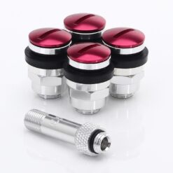JR Wheels Set of Flat aluminum air valves JR v1 - RED