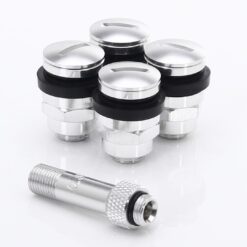 JR Wheels Set of Flat aluminum air valves JR v1 - SILVER