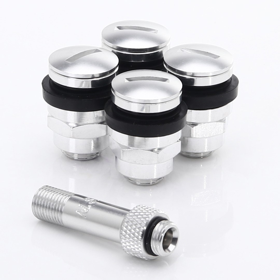 JR Wheels Set of Flat aluminum air valves JR v1 - SILVER JR Wheels Set of Flat aluminum air valves JR v1 - SILVER