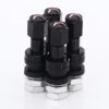 JR Wheels Set of Aluminum air valves JR v2 - BLACK + logo