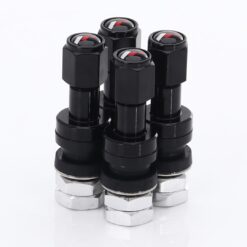 JR Wheels Set of Aluminum air valves JR v2 - BLACK + logo