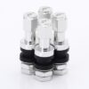 JR Wheels Set of Aluminum air valves JR v2 - SILVER + logo