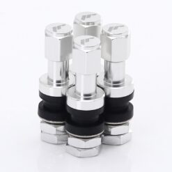 JR Wheels Set of Aluminum air valves JR v2 - SILVER + logo