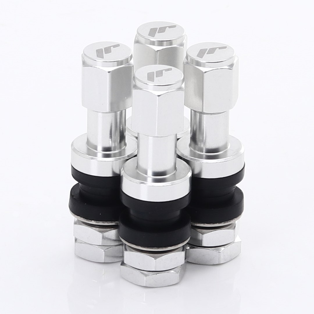 JR Wheels Set of Aluminum air valves JR v2 - SILVER + logo JR Wheels Set of Aluminum air valves JR v2 - SILVER + logo