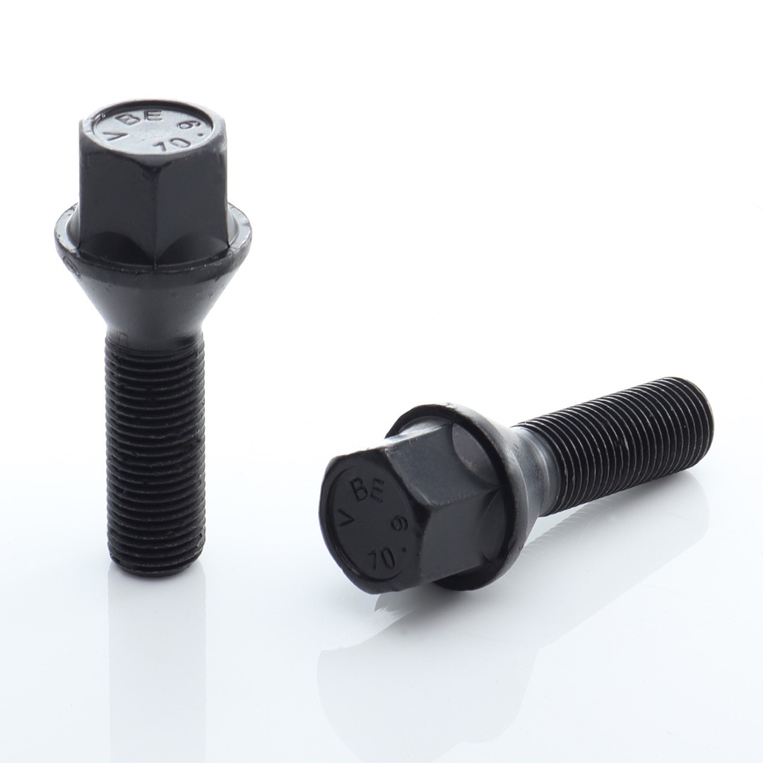 Set of 10 HEX17 tapered bolt M14x1,25 x38mm Black Set of 10 HEX17 tapered bolt M14x1,25 x38mm Black