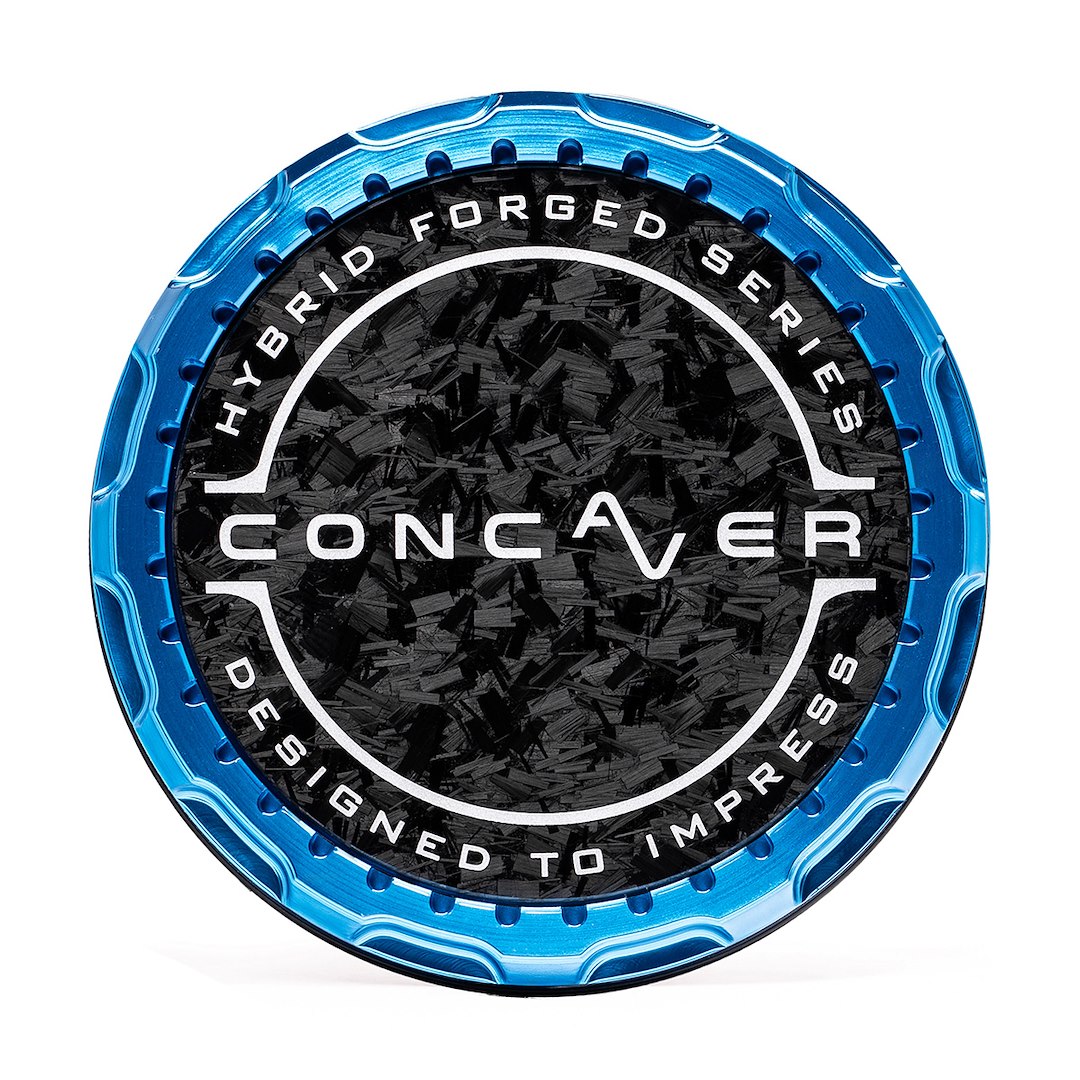 Concaver Concaver Premium Center Cap - Forged Carbon - Blue Anodized Concaver Concaver Premium Center Cap - Forged Carbon - Blue Anodized