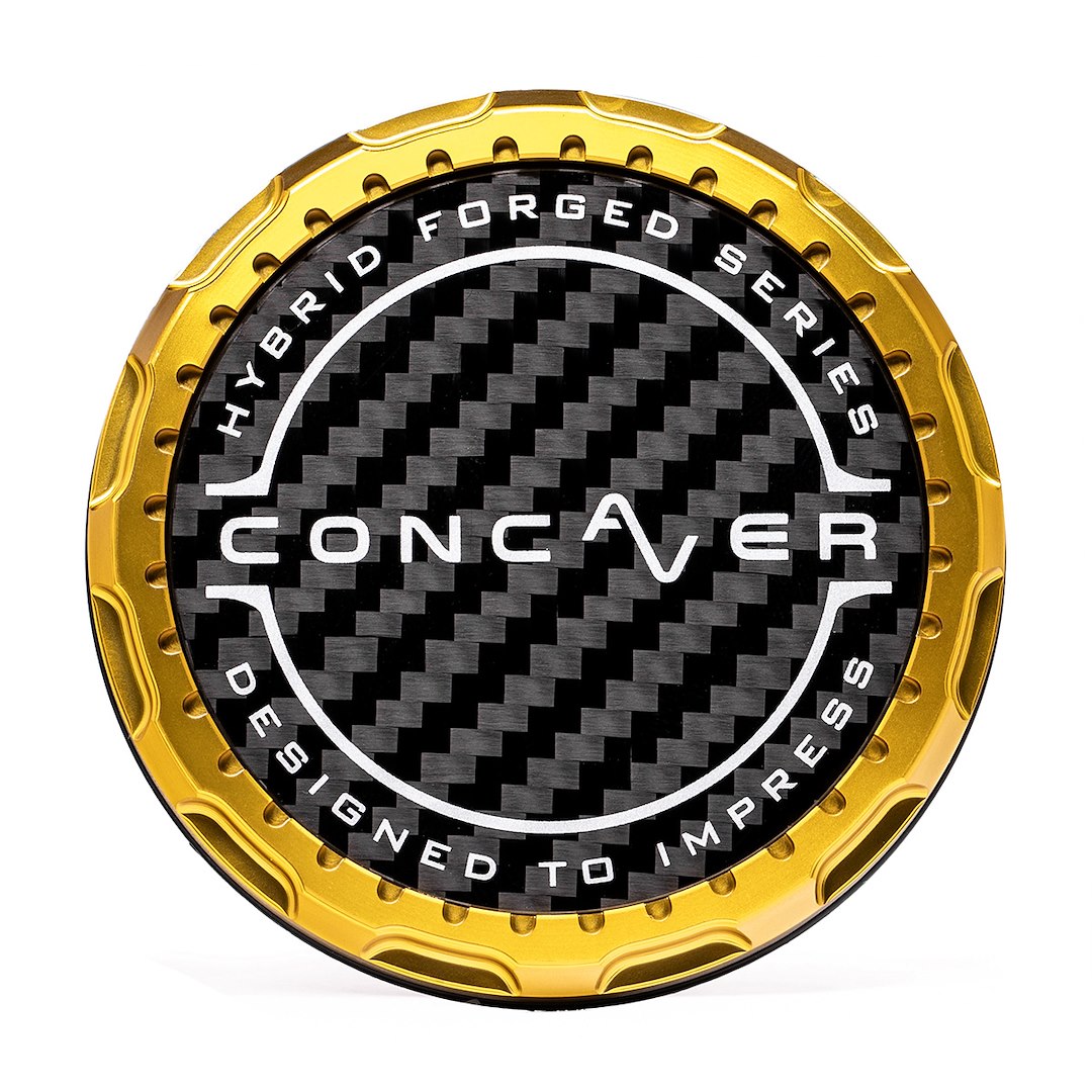 Concaver Concaver Premium Center Cap - Classic Carbon - Gold Anodized Concaver Concaver Premium Center Cap - Classic Carbon - Gold Anodized